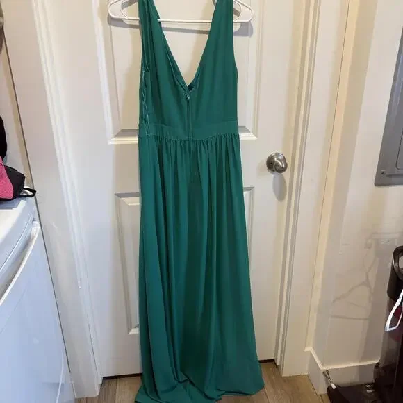 * Badgley Mischka Emerald Green Sleeveless Maxi Dress Size 6 - Picture 4 of 5